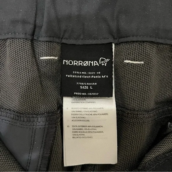 Norrona Men’s Falketind Flex1 Mountaineering Hiking Pants - Black Large - Picture 5 of 5